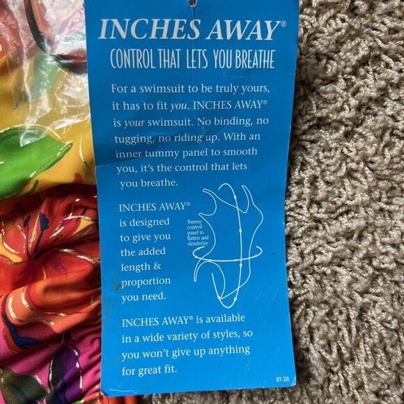 Inches Away One Piece Swimsuit NWT Size 10 Removeable Strap Tropical Floral - Picture 4 of 9